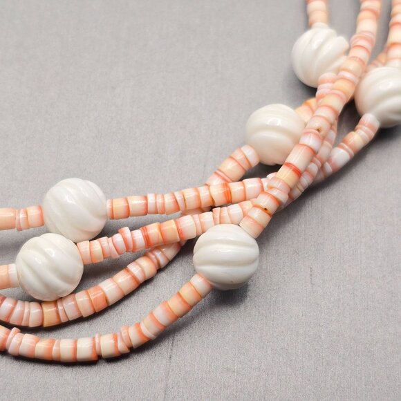 VTG Southwestern Oyster Shell Multi‑Strand Choker Necklace 13" 925 Tube Clasp - Picture 7 of 10
